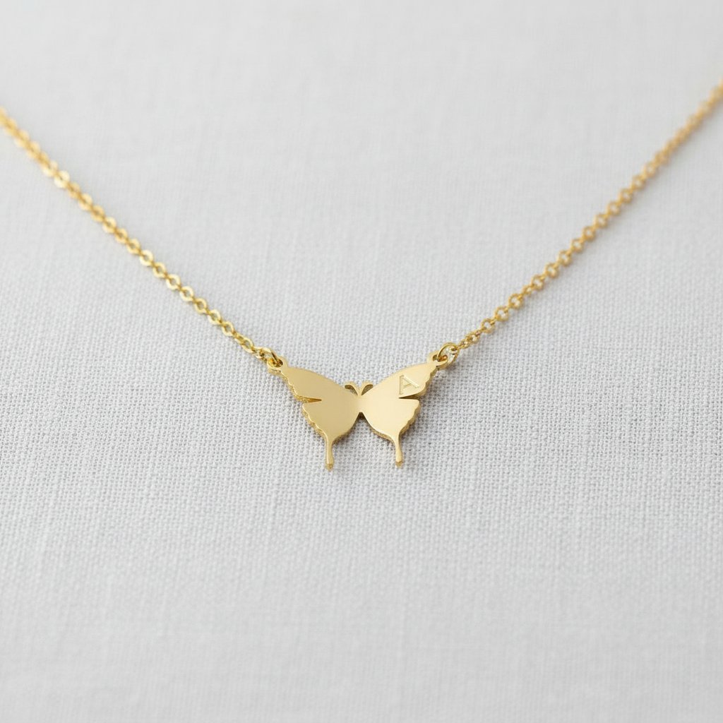 Gold Plated Butterfly Necklace