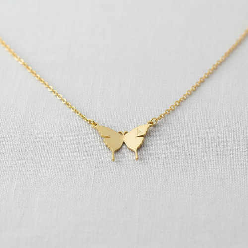 Gold Plated Butterfly Necklace