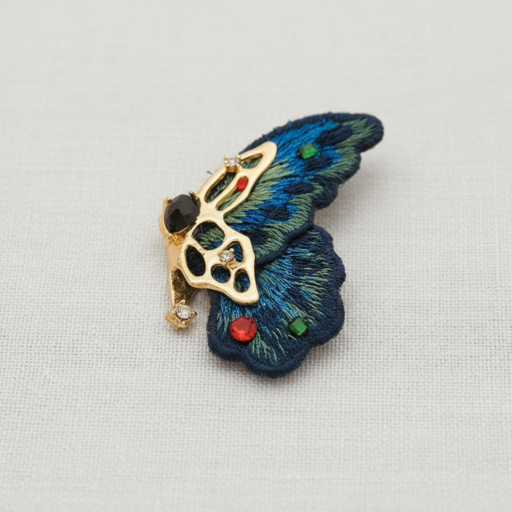 Vintage Rhinestone Lace Butterfly Stud Earrings