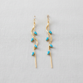 Leaf Tassel Drop Earrings