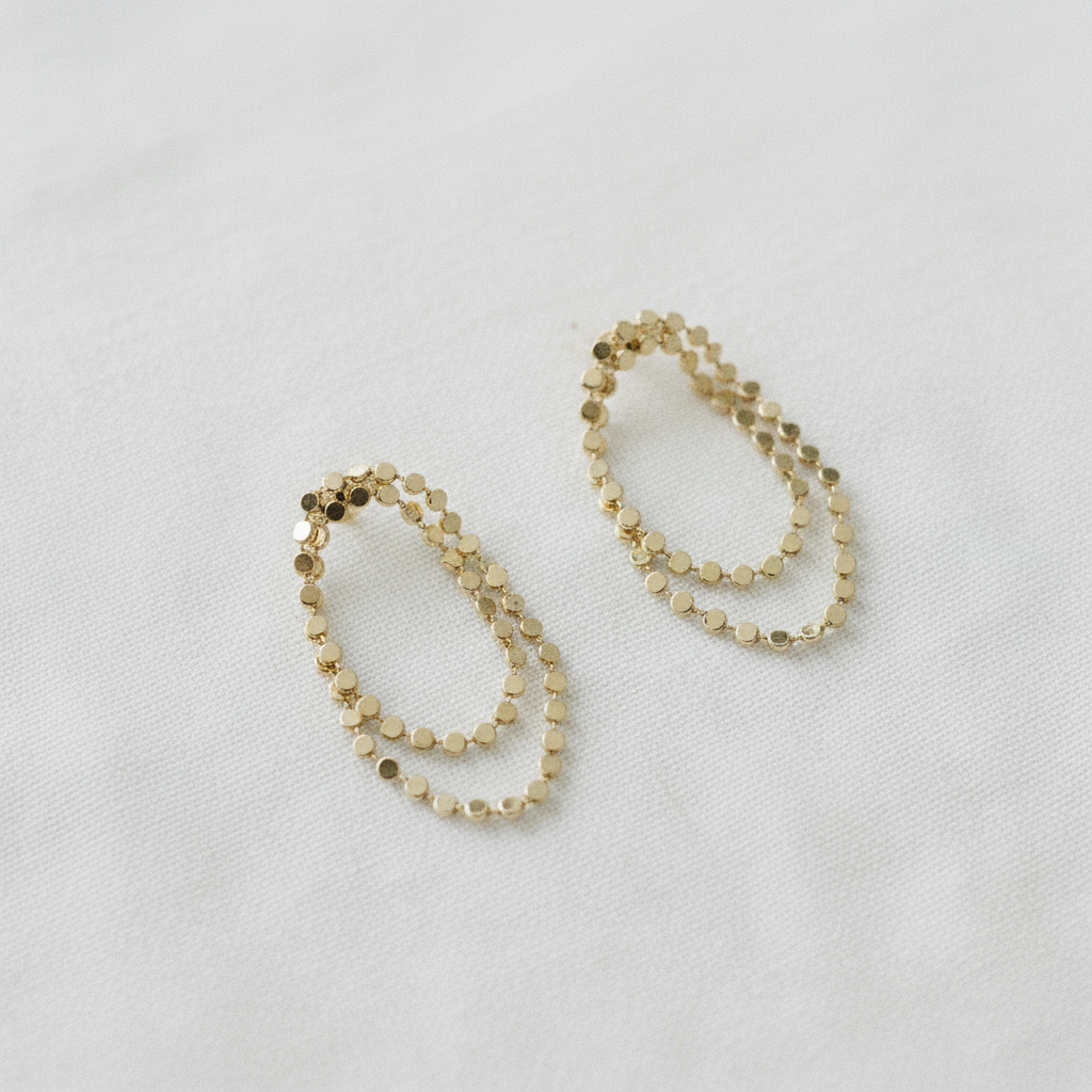 Geometric Polka Dot Tassel Drop Earrings