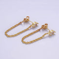 Gold Filled Chain Link Studs CZ