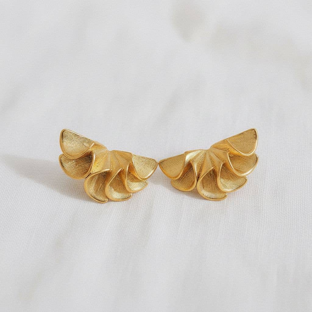 Folded Petal Stud Earrings