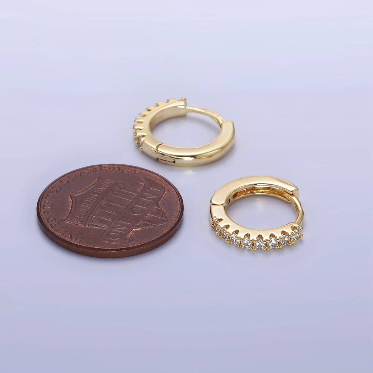 14k Gold Filled Micro Pavé Huggies