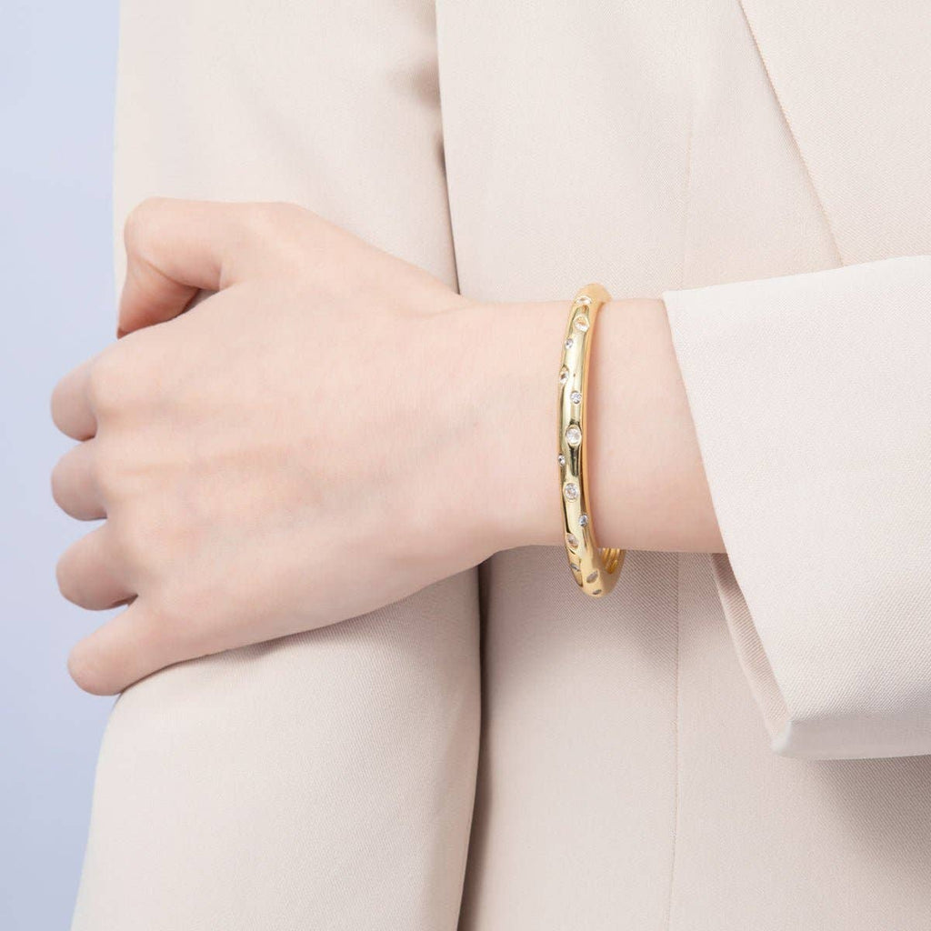 14K Gold Filled Pavé Dot Cuff