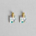 Handcrafted Shell Zircon Stud Earrings