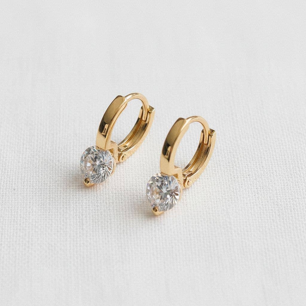 Modern Geometric Zirconia Drop Earrings