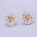 14K Gold Filled Shell Pearl Flower Studs