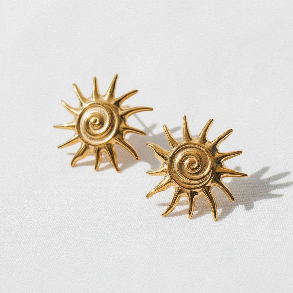 Unique Sunflower Stud Earrings