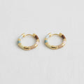 Vintage French Enamel Geometric Hoop Earrings