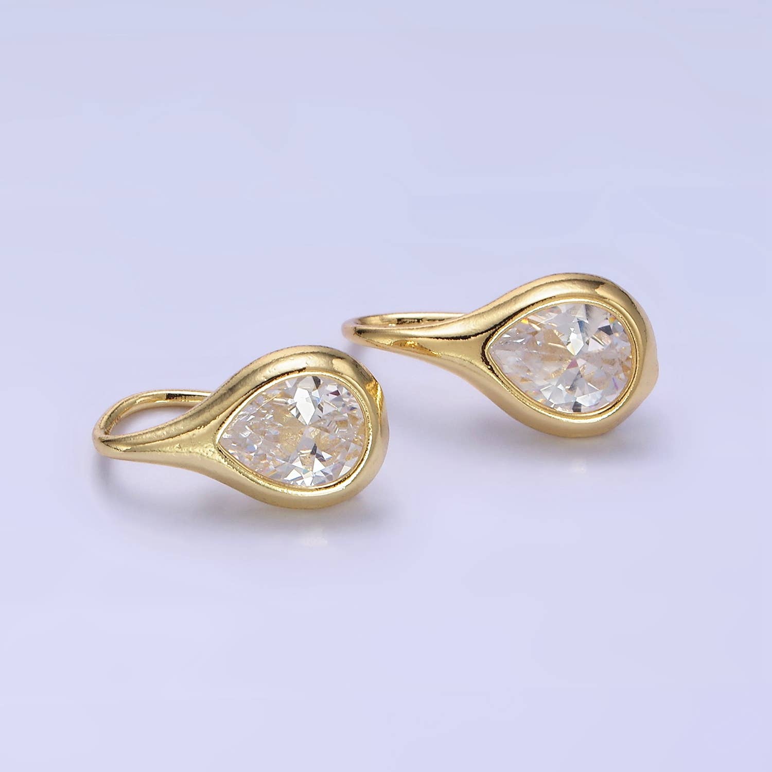 14K Gold Filled CZ Drop French Hooks