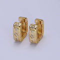 24K Gold Filled Quatrefoil Square Huggies