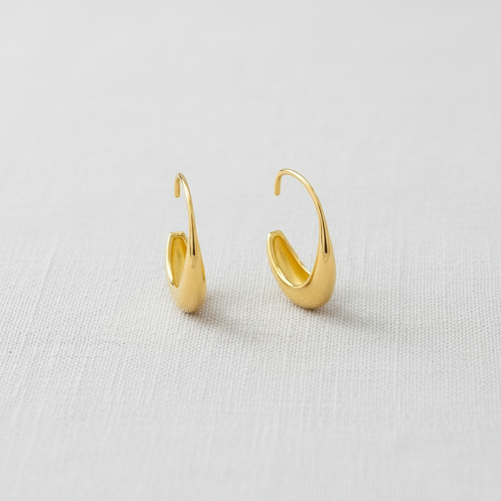 Bold C-Shape Hoop Earrings
