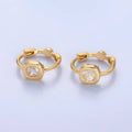 24K Gold Filled CZ Square Huggies