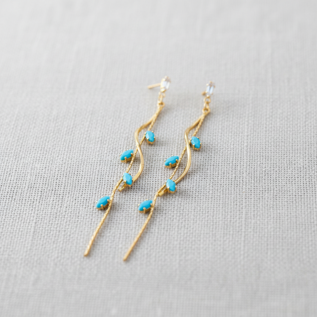 Leaf Tassel Drop Earrings
