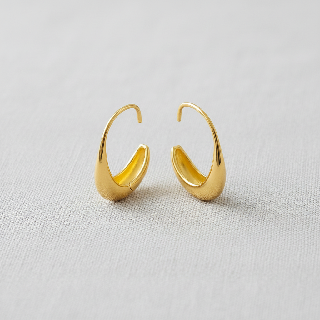 Bold C-Shape Hoop Earrings