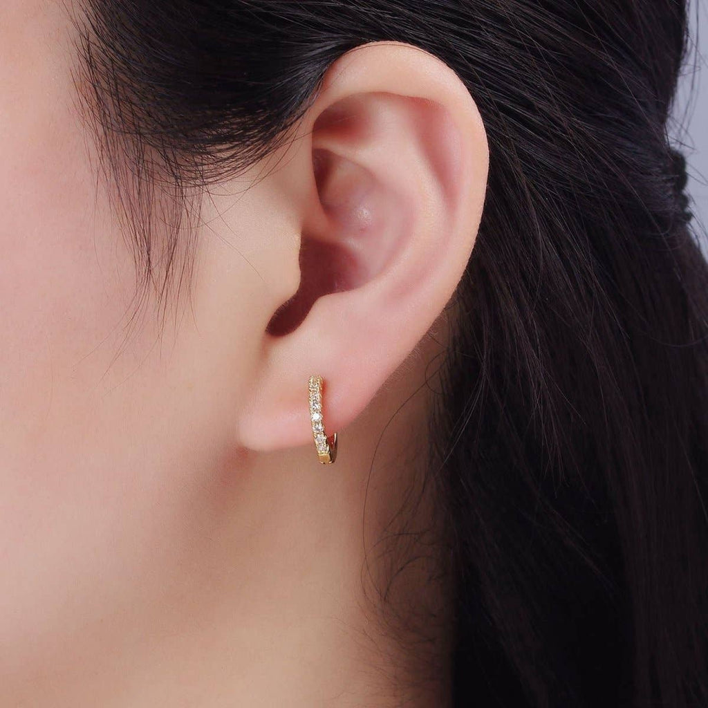 14k Gold Filled Micro Pavé Huggies