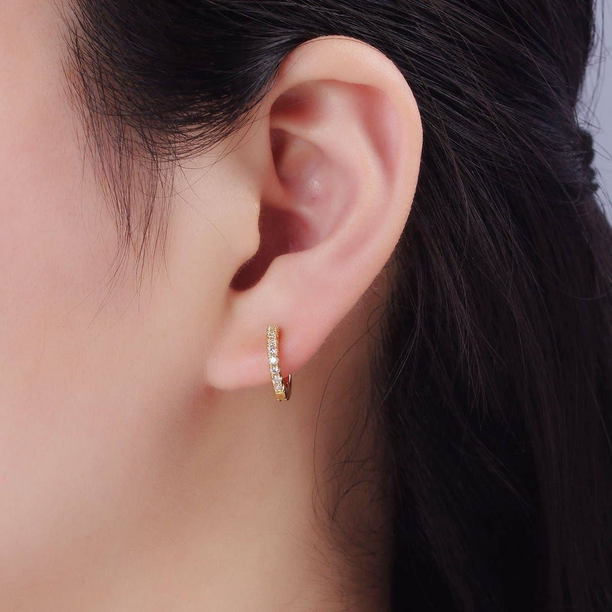 14k Gold Filled Micro Pavé Huggies
