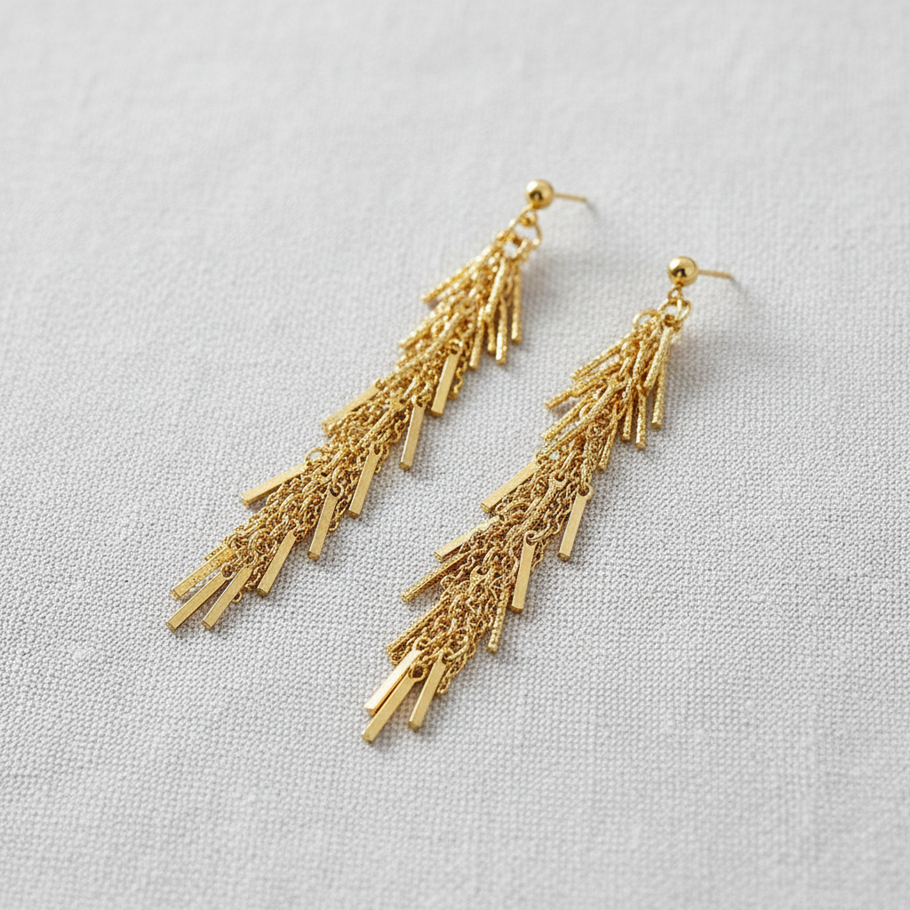 Long Tassel Wheat Earrings