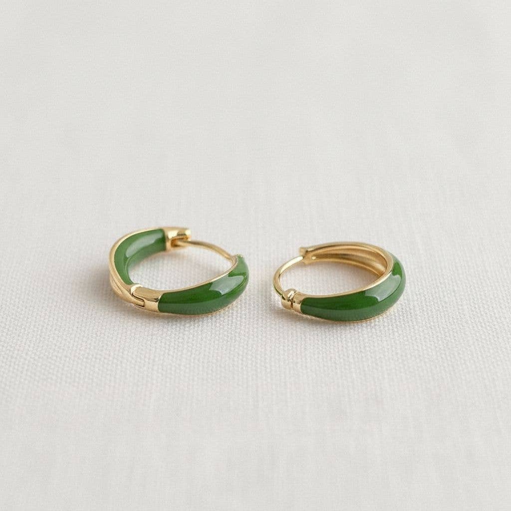 Elegant Vintage Green Drop Earrings