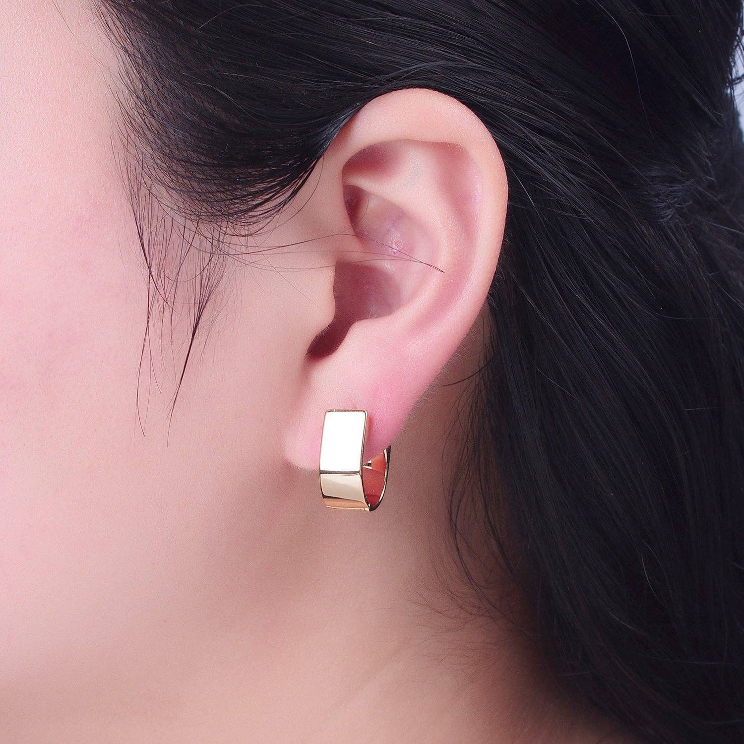 24K Gold Filled Minimalist Thick Hoops