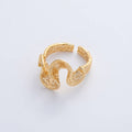 18K Gold Filled Textured Wave Ring