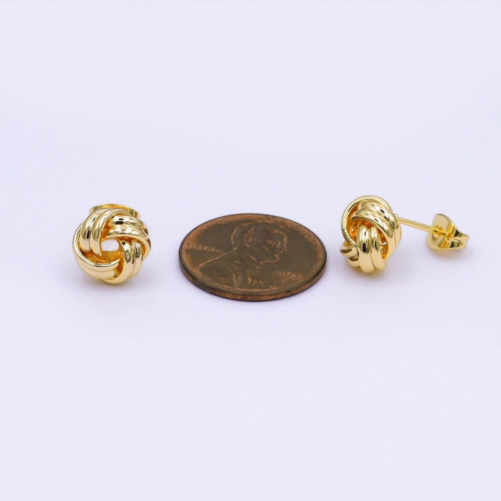 24K Gold Filled Mini Twist Knot Studs