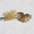 Sunburst Fan Earrings in Gold