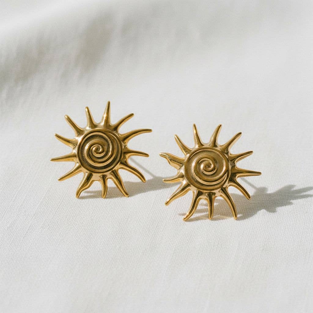 Unique Sunflower Stud Earrings