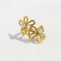 Zirconia Flower Adjustable Ring