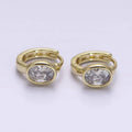 14K Gold Filled CZ Oval Huggies