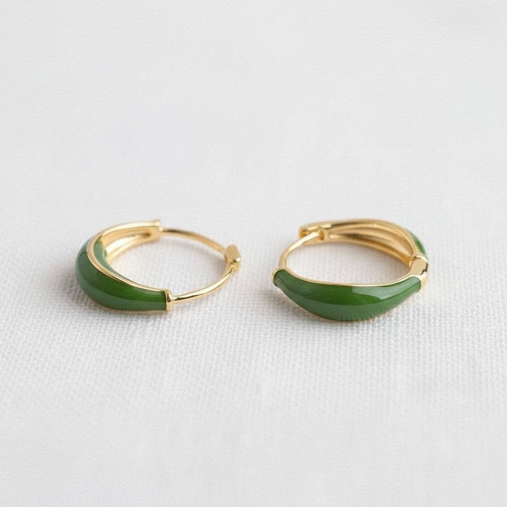 Elegant Vintage Green Drop Earrings