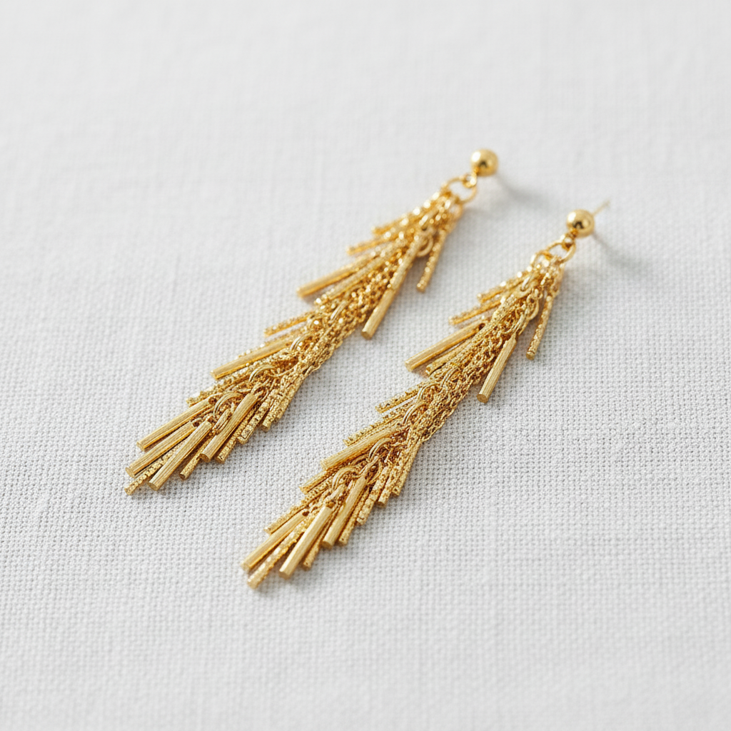 Long Tassel Wheat Earrings