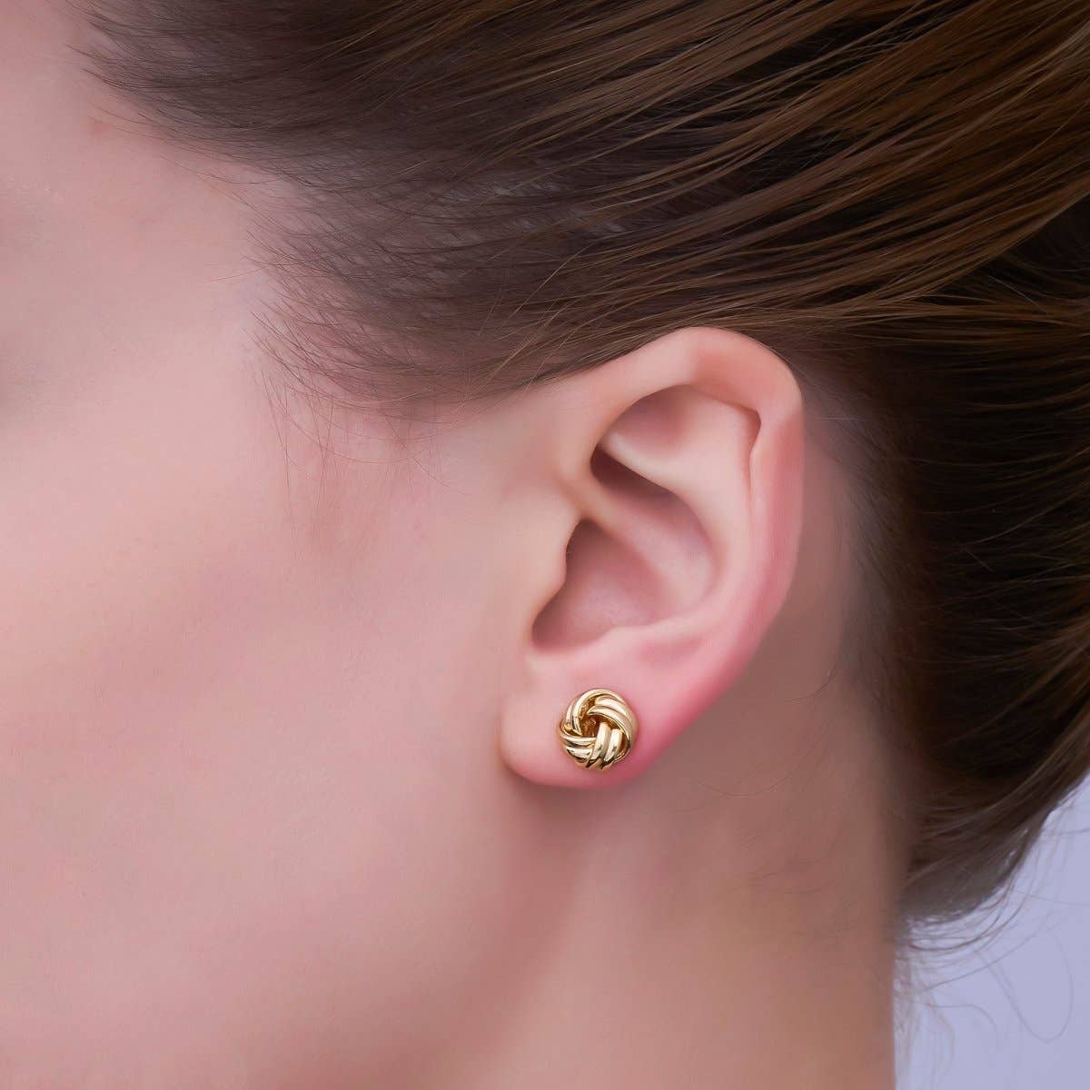 24K Gold Filled Mini Twist Knot Studs
