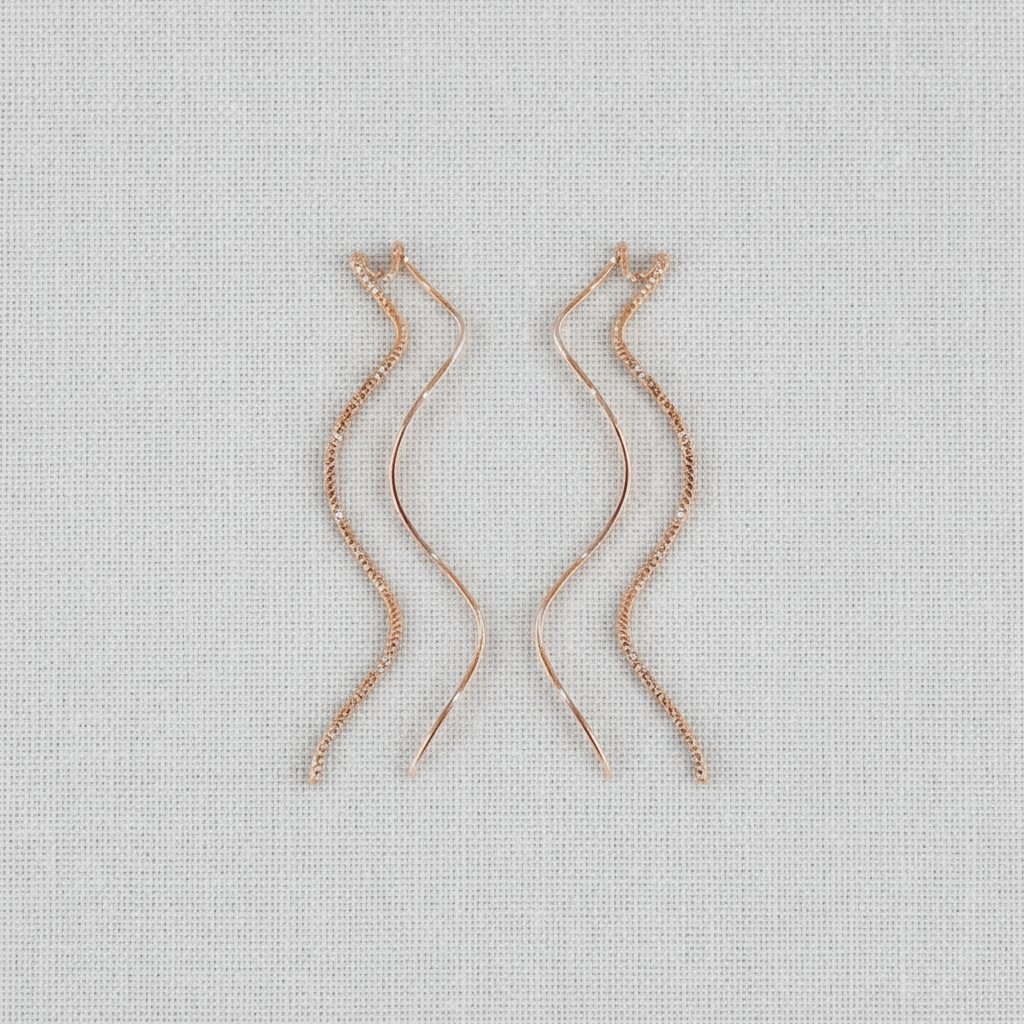 Metallic Wave Dangle Earrings