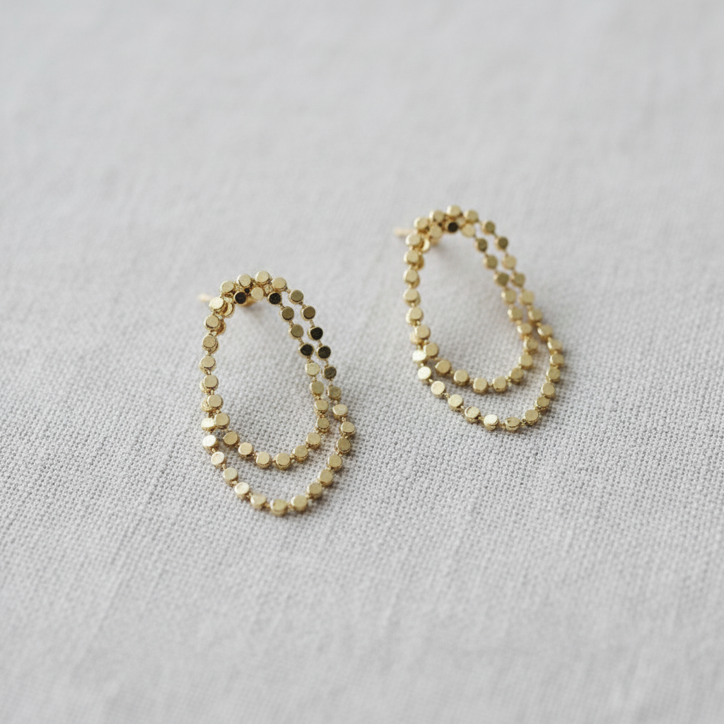 Geometric Polka Dot Tassel Drop Earrings